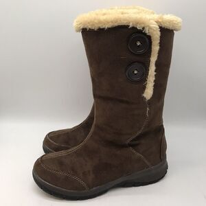 Itasca Blitzen Women's 7 Brown Suede Boots Fur Lined Mid Calf Warm Winter Boots